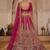 Dazzling Rani Pink Zari Work Silk Bridal Lehenga Choli With Double Dupatta