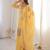 Yellow embroidyered sequins dori thread work soft crunchy silk fully stitched kurta sharara