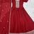 Red embroidered premium pure vichitra silk fully stitched flared anarkali gown