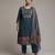 Women green cotton printed kurta pant dupatta set with gota work and lace