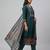 Women green cotton printed kurta pant dupatta set with gota work and lace