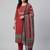 Women red cotton printed kurta pant dupatta set with gota work and lace