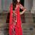 Red printed viscose sharara set