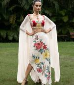 Light grey embroidered viscose co ord set