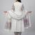 Women white cotton printed kurta pant dupatta set with hand work and lace