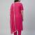 Women pink cotton printed kurta pant dupatta set with hand work and embroidered lace