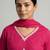 Women pink cotton printed kurta pant dupatta set with hand work and embroidered lace