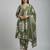 Women green cotton printed kurta pant dupatta set