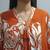 Women orange cotton printed kurta pant dupatta set