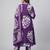 Women purple cotton printed kurta pant dupatta set