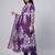 Women purple cotton printed kurta pant dupatta set