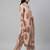 Women beige cotton printed kurta pant dupatta set