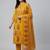 Women mustard cotton printed kurta pant dupatta set
