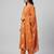 Women orange cotton printed kurta pant dupatta set with hand work and embroidered