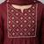 Women maroon cotton printed kurta pant dupatta set with hand work and embroidered