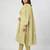 Women light green cotton printed kurta pant dupatta set with hand work and embroidered