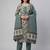 Women green cotton printed kurta pant dupatta set with hand work