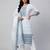 Women white cotton printed kurta pant dupatta set