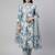 Women blue cotton printed kurta pant dupatta set with hand work and embroidered lace