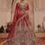 Sensational Red Thread Work Silk Bridal Lehenga Choli With Double Dupatta