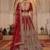 Sensational Red Thread Work Silk Bridal Lehenga Choli With Double Dupatta