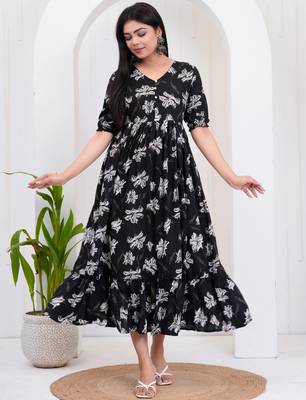 Anarkali rayon printed gown for women and girls 2
