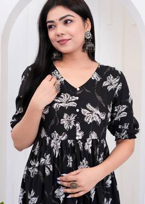 Anarkali rayon printed gown for women and girls 4
