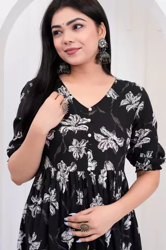 Anarkali rayon printed gown for women and girls