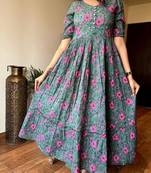 Anarkali rayon printed gown for women and girls