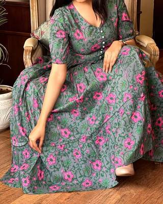 Anarkali rayon printed gown for women and girls 2