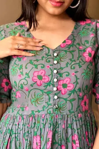 Anarkali rayon printed gown for women and girls