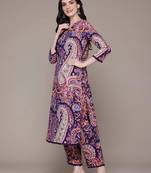 Straight rayon printed kurta with pant for women and girls