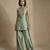 Sage green embroidered raw silk co ord set