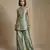 Sage green embroidered raw silk co ord set