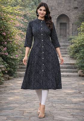 A-line rayon printed kurta for women and girs 1