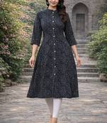 A-line rayon printed kurta for women and girs