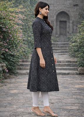 A-line rayon printed kurta for women and girs 4