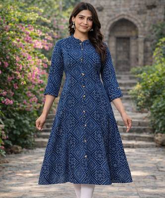 A-line rayon printed kurta for women and girs 1