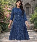 A-line rayon printed kurta for women and girs
