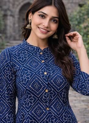A-line rayon printed kurta for women and girs 4