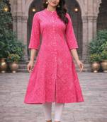 A-line rayon printed kurta for women and girs