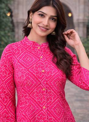 A-line rayon printed kurta for women and girs 3