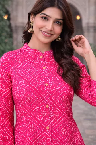 A-line rayon printed kurta for women and girs