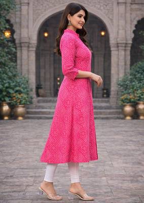 A-line rayon printed kurta for women and girs 4