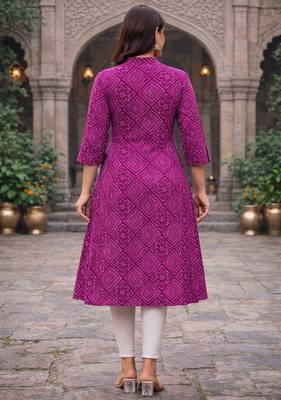A-line rayon printed kurta for women and girs 2