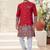 maroon  classic sherwani set with daman flower booti computer amrodery work with less work, & fancy botton