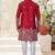 maroon  classic sherwani set with daman flower booti computer amrodery work with less work, & fancy botton