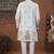 cream colour classic sherwani set with daman flower booti computer amrodery work with less work, & fancy botton
