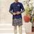 nevy blue     classic sherwani set with daman flower booti computer amrodery work with less work, & fancy botton