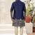 nevy blue     classic sherwani set with daman flower booti computer amrodery work with less work, & fancy botton